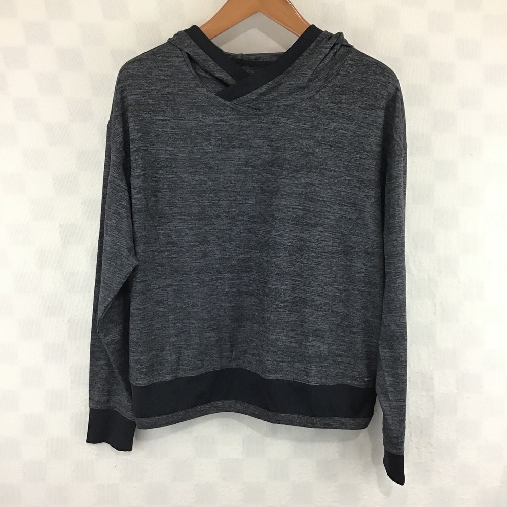 Mondetta Performance Luxury Women Space Dye Crossover Hoodie Gray Black M